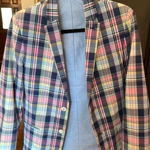 Izod madras blazer NWOT
